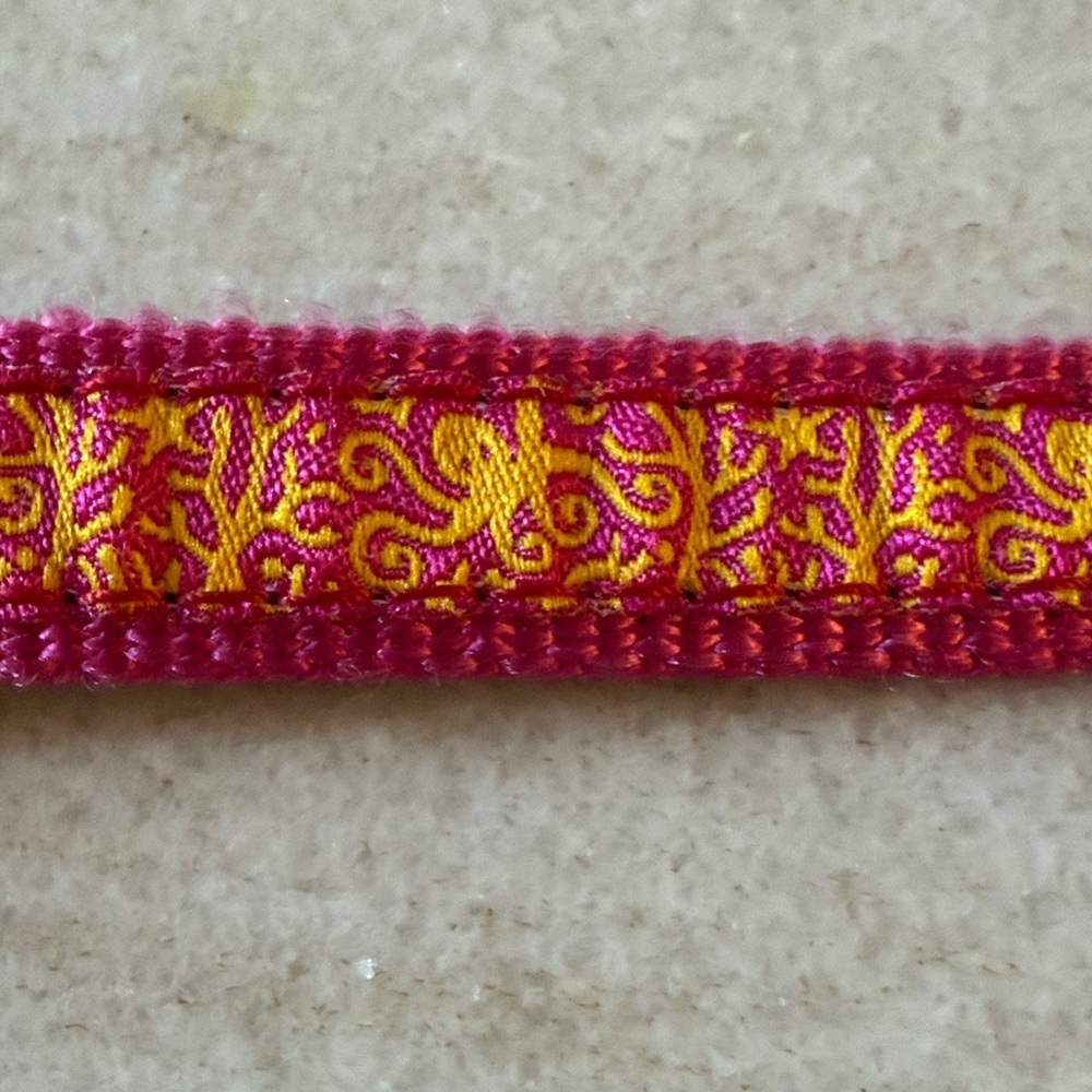 Vibrant Pink and Gold Dog Octopus Print Collar